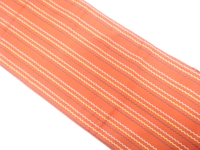 JAPANESE KIMONO / ANTIQUE NAGOYA OBI / SILK / CHIKUZEN HAKATA / WOVEN ABSTRACT STRIPE